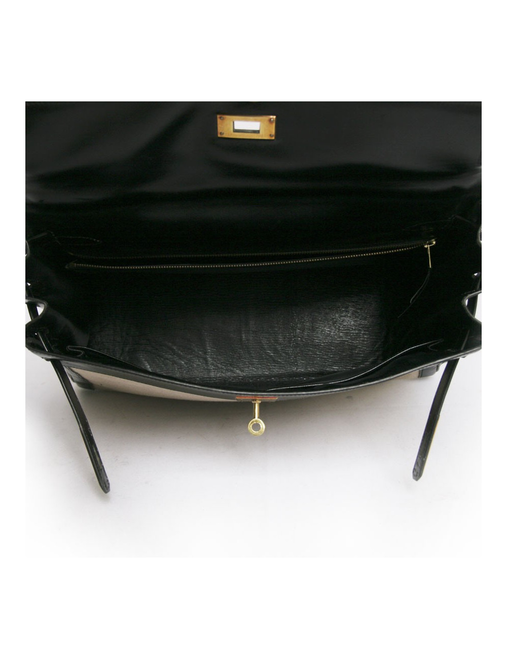 Kelly 35 HERMES toile et cuir noir