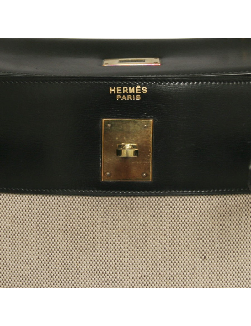 Kelly 35 HERMES toile et cuir 