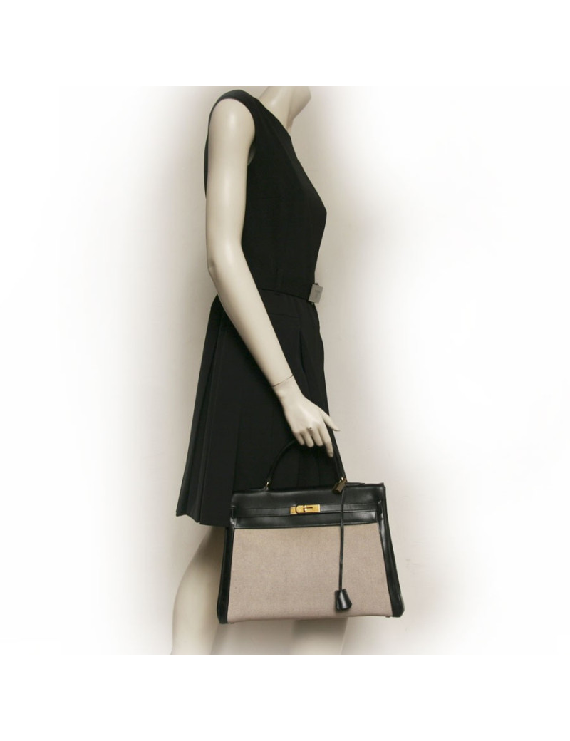 Kelly 35 HERMES toile et cuir 