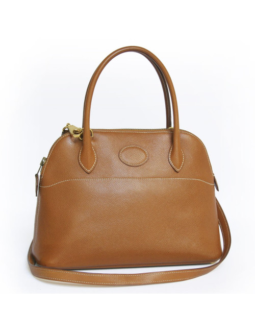 Mini bolide HERMES cuir courchevel gold