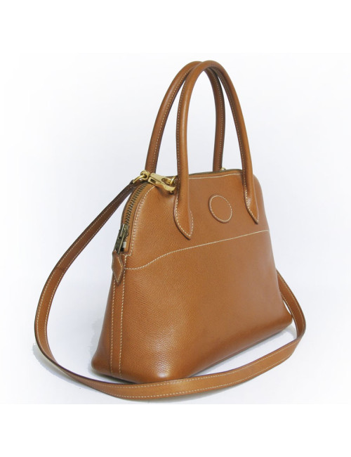 Mini bolide HERMES cuir courchevel gold