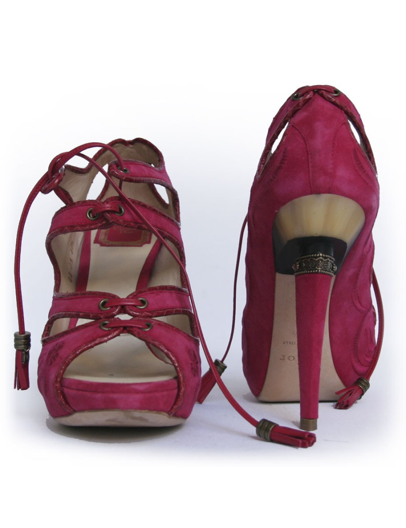 Sandales DIOR T 37.5 veau fushia