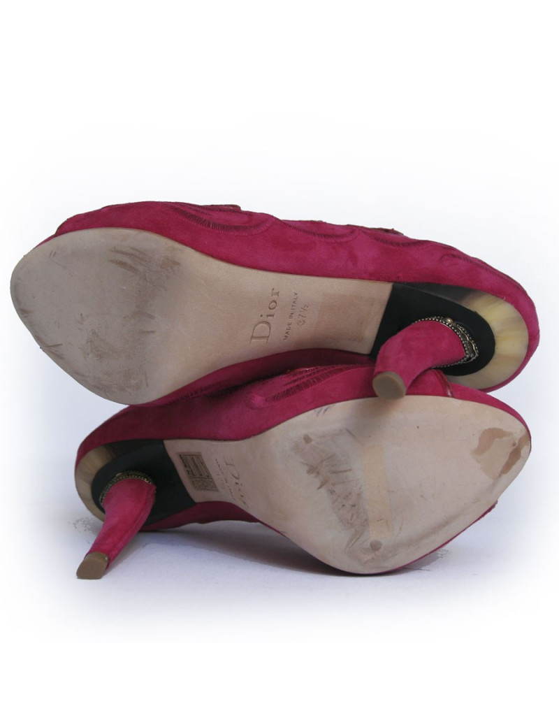 Sandales DIOR T 37.5 veau fushia