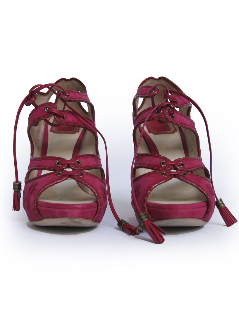 Sandales DIOR T 37.5 veau fushia