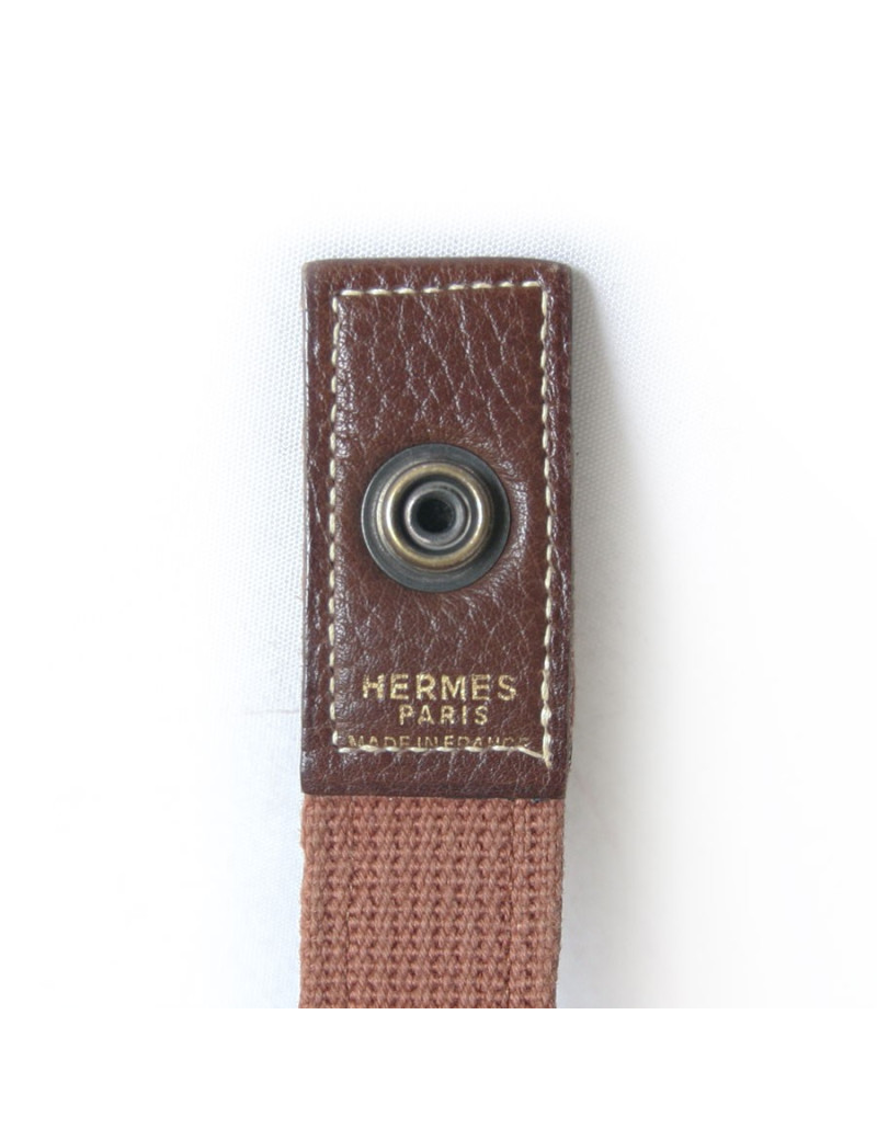 Besace "Nouméa" HERMES en cuir marron