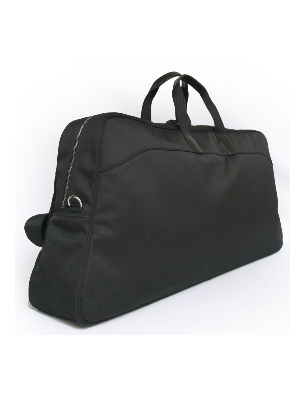 Sac de tennis HERMES en toile chevrons noirs