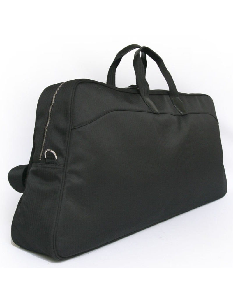 HERMÈS tennis bag in black chevron canvas with its towel