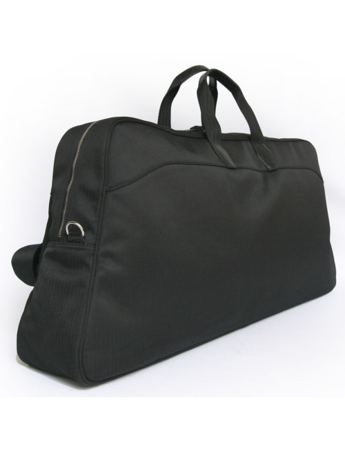 Sac de tennis HERMES en toile chevrons noirs