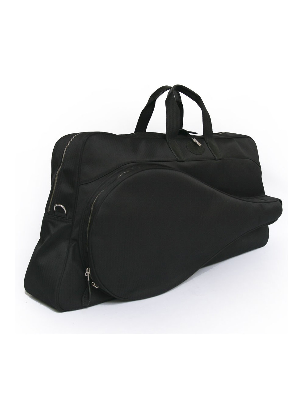 HERMÈS tennis bag in black chevron canvas with its towel