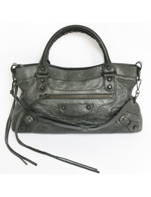 Sac Classic First BALENCIAGA  cuir vert