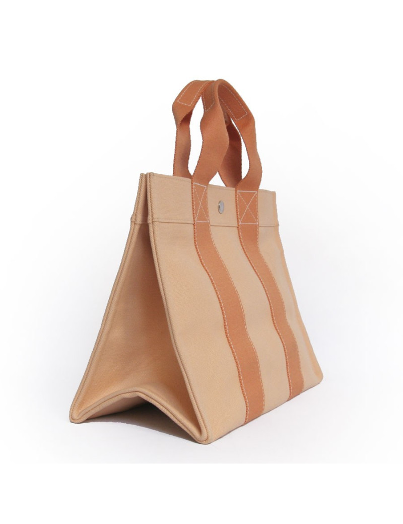 Sac en toile HERMES abricot