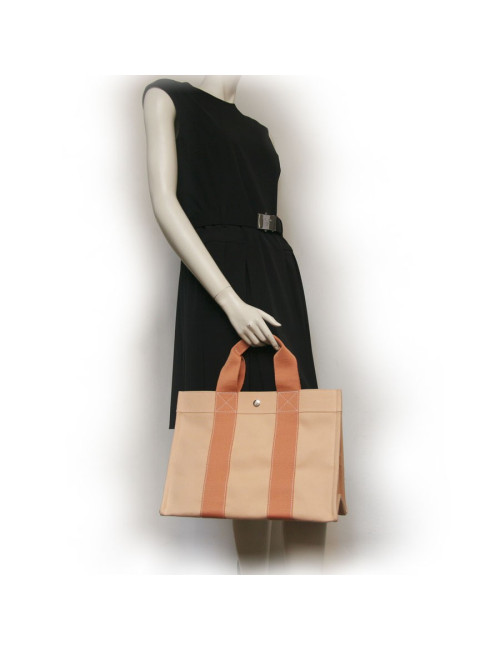 Sac en toile HERMES abricot
