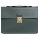Briefcase "Robusto" LOUIS VUITTON taiga leather Green