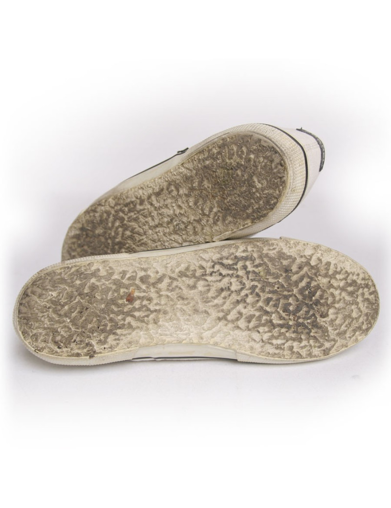 Tennis CHANEL t 37 toile blanc et noir