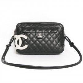Cambon CHANEL black leather bag