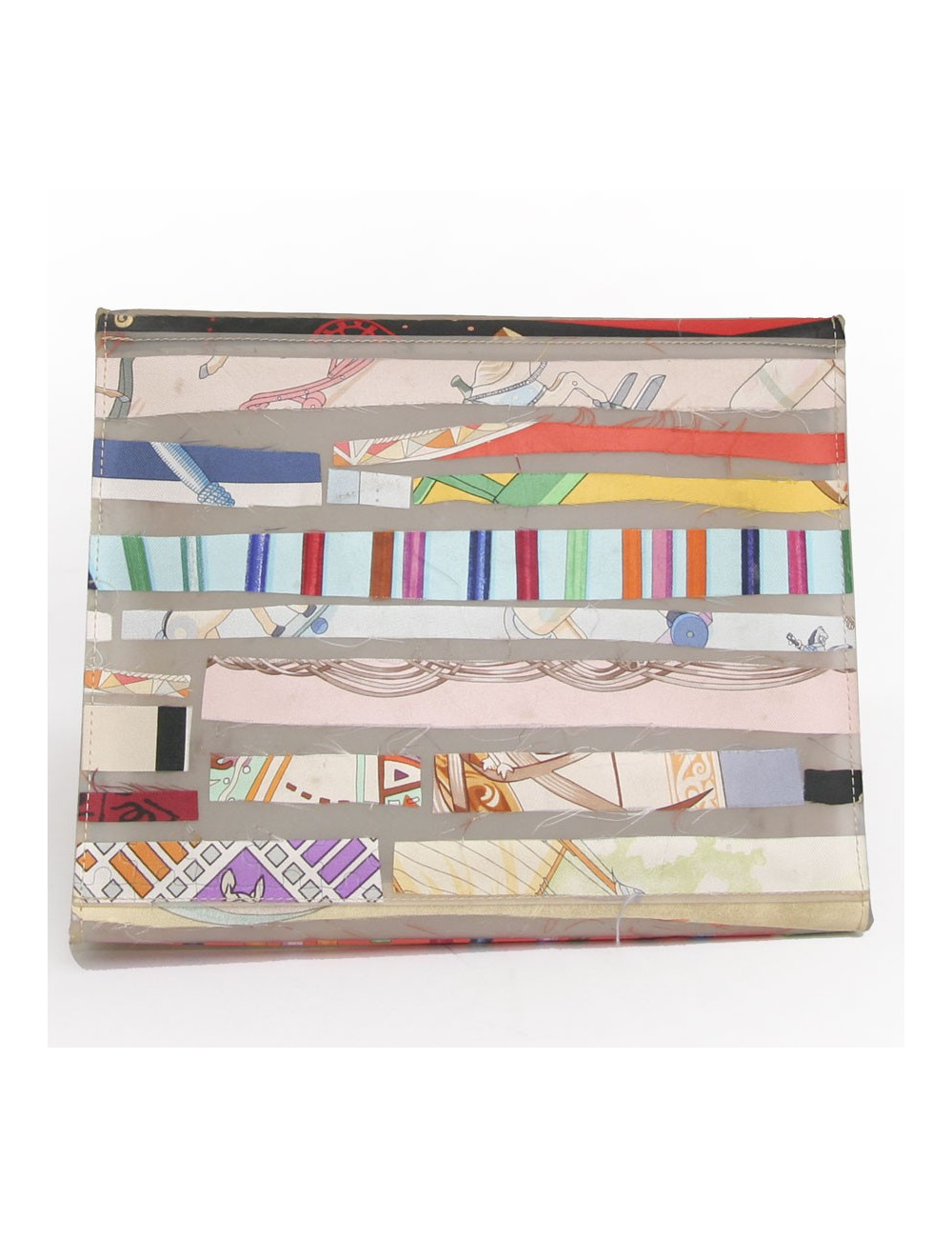 Sac HERMES plastique et rubans foulards