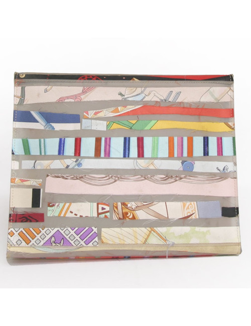 Sac HERMES plastique et rubans foulards