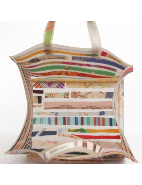 Sac HERMES plastique et rubans foulards