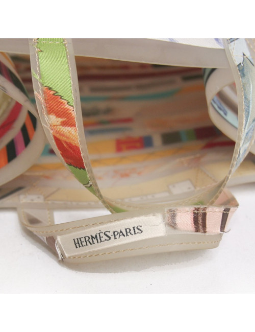 Sac HERMES plastique et rubans foulards