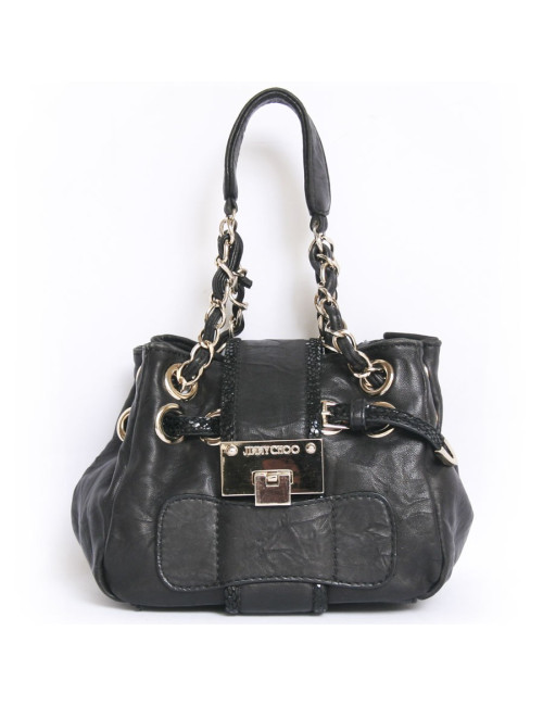Mini sac JIMMY CHOO cuir et serpent noir