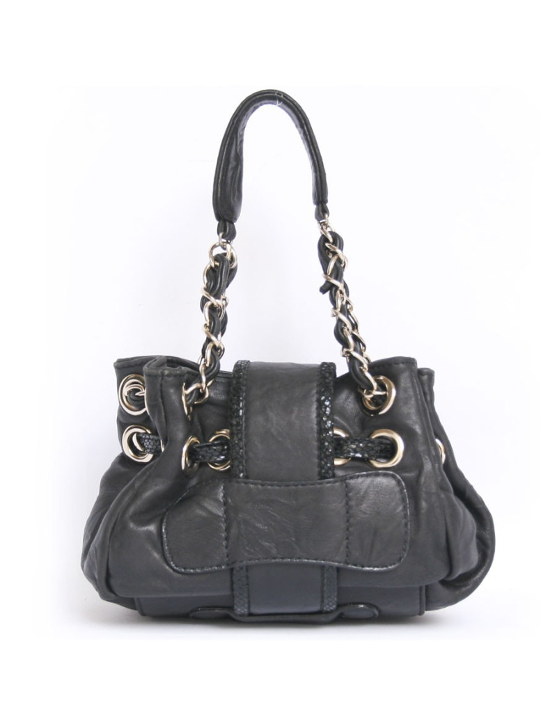 Mini sac JIMMY CHOO cuir et serpent noir