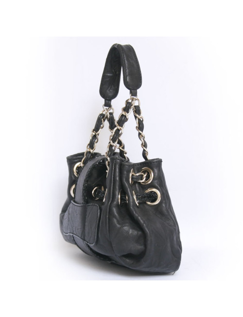 Mini sac JIMMY CHOO cuir et serpent noir