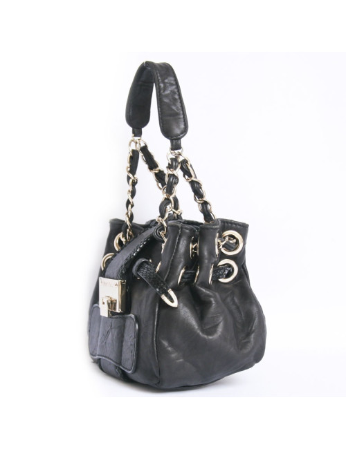 Mini sac JIMMY CHOO cuir et serpent noir
