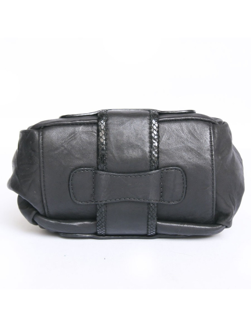 Mini sac JIMMY CHOO cuir et serpent noir