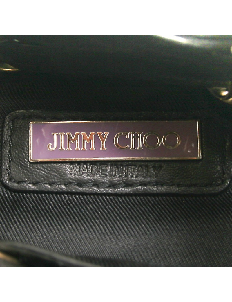 Mini sac JIMMY CHOO cuir et serpent noir