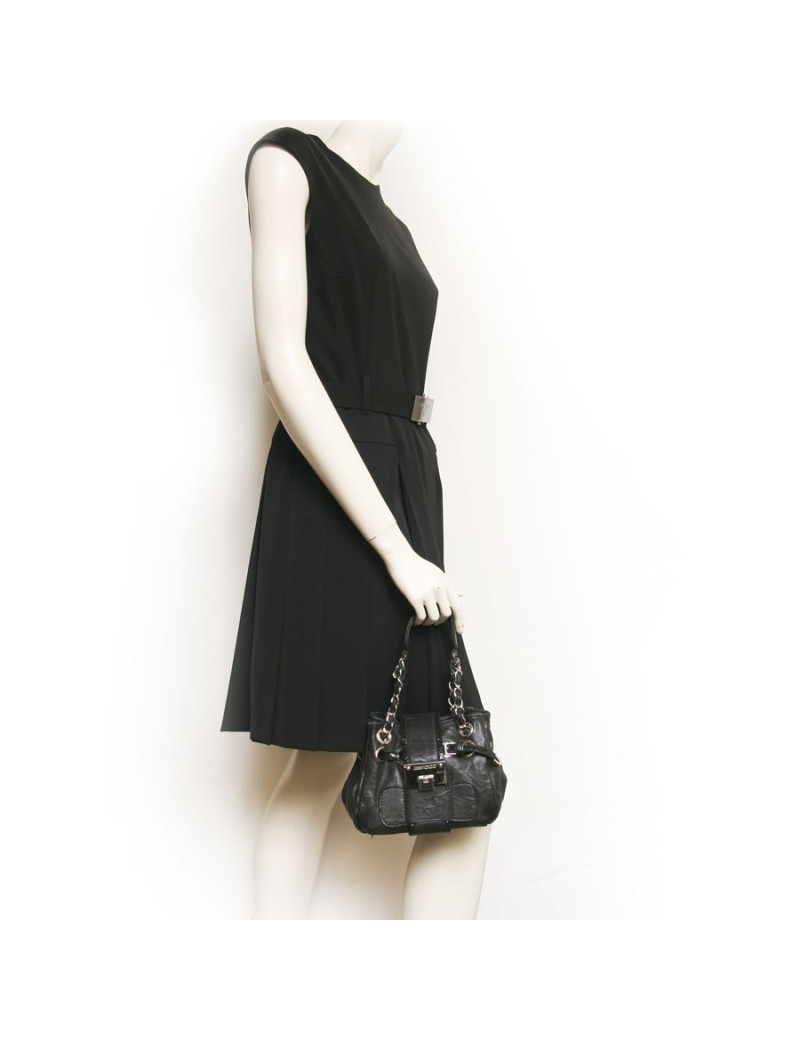 Mini sac JIMMY CHOO cuir vieilli et serpent noir