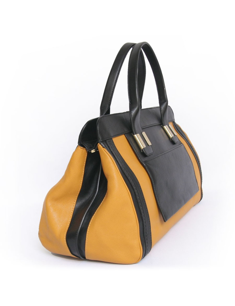 Sac CHLOE bicolore noir et moutarde