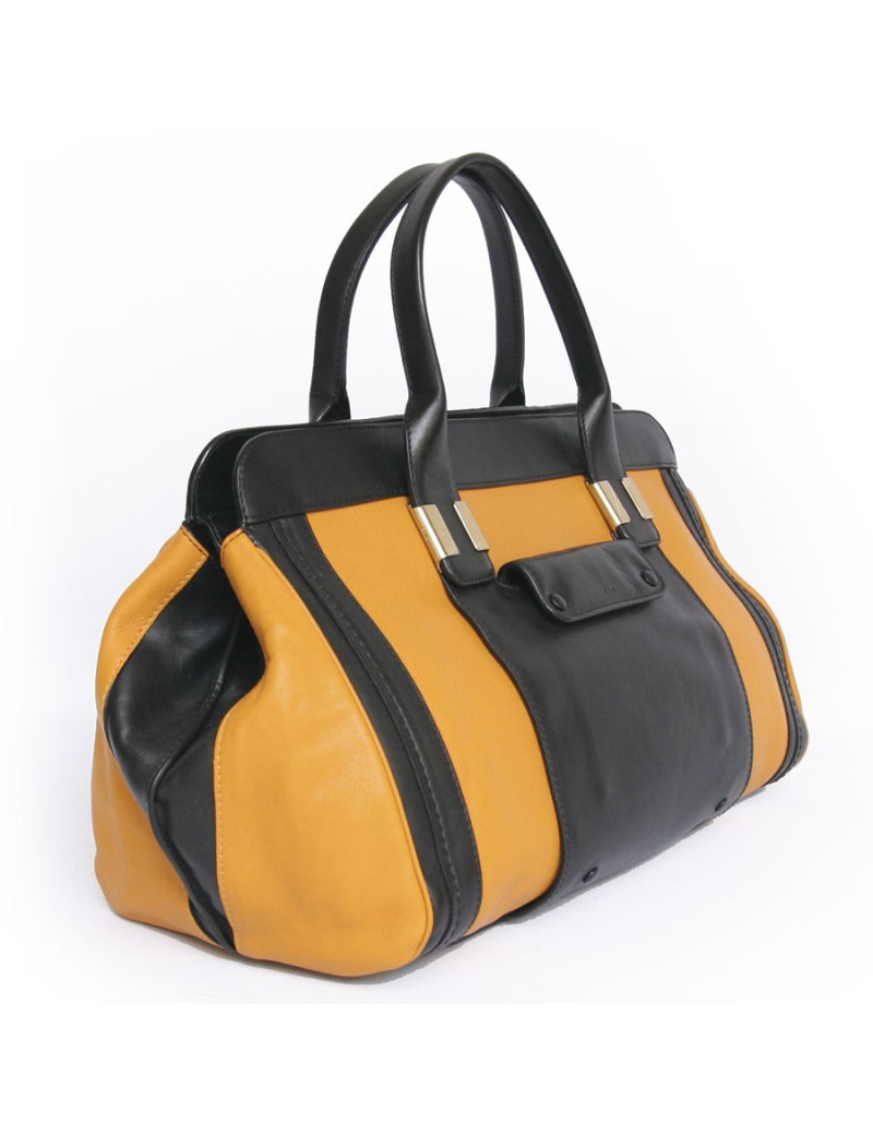 Sac CHLOE bicolore noir et moutarde