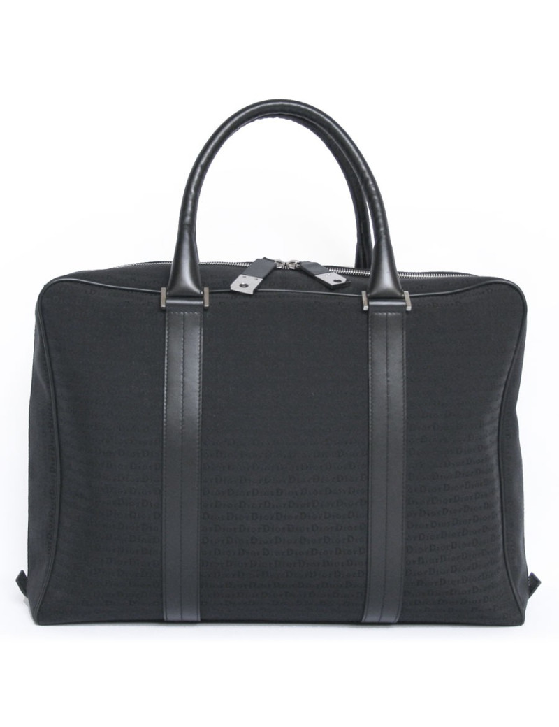 Sac DIOR porte-documents toile et cuir 