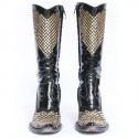 DAMY T37 cowboy boots in patent leather and gold nails