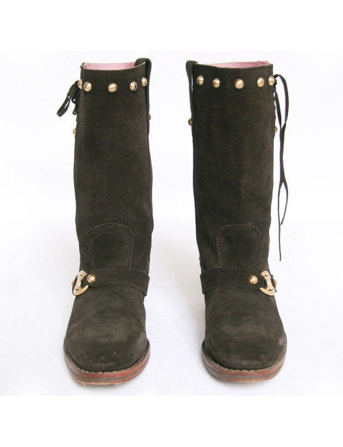 Bottes CELINE en veau velours marron T 36