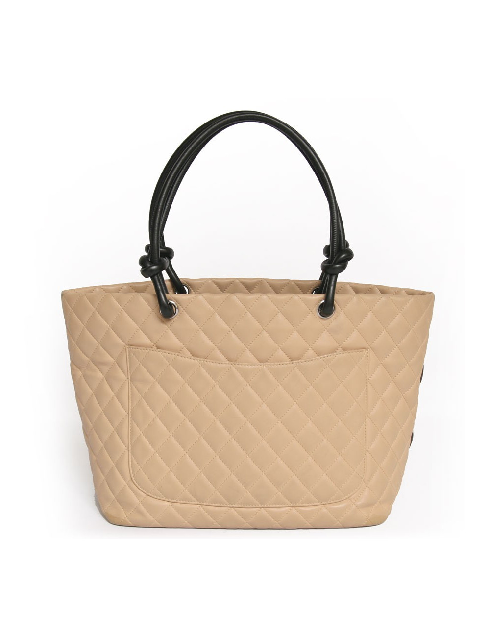 Sac Cambon CHANEL bicolore beige et noir