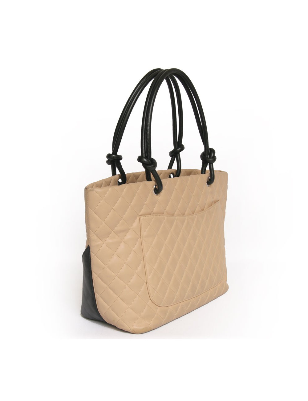 Sac Cambon CHANEL bicolore beige et noir