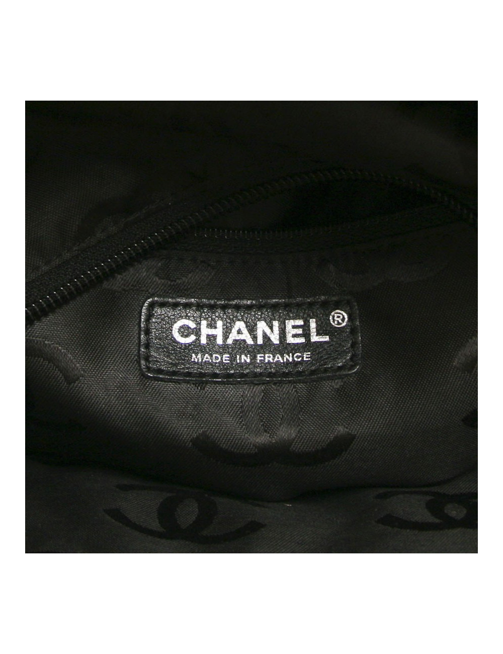 Sac Cambon CHANEL bicolore beige et noir