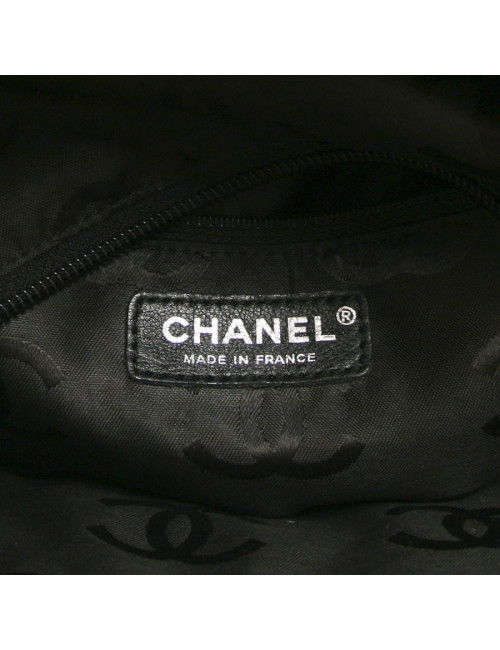 Sac shopping  Cambon CHANEL bicolore beige et noir GM