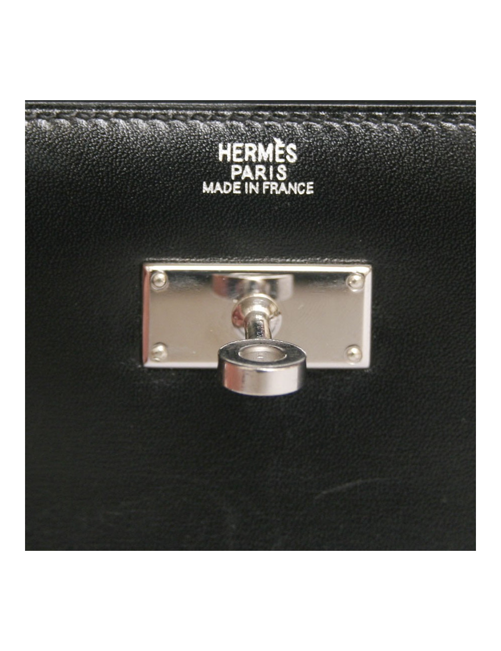 Portefeuille Kelly HERMES cuir de box noir