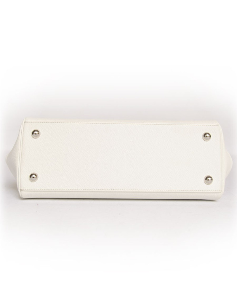 Sac HERMES cuir epsom blanc