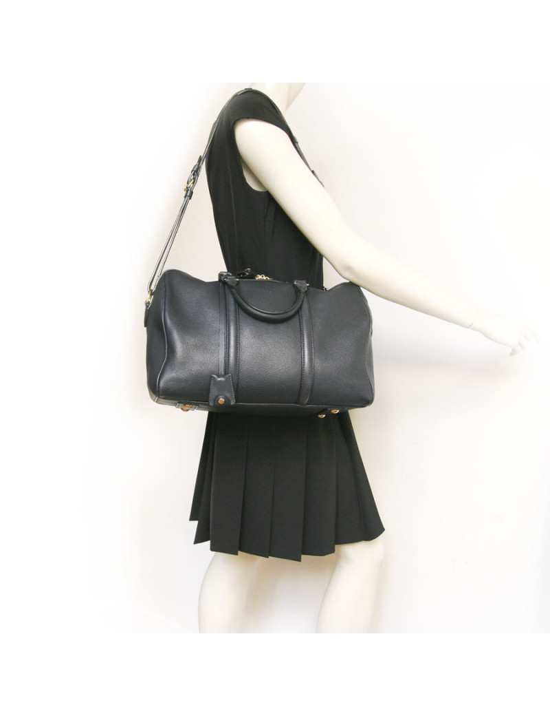 Sac speedy LOUIS VUITONN cuir bleu avec bandoulière