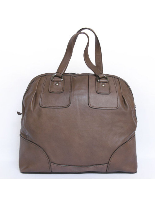 Sac weekender MIU MIU cuir étoupe GM