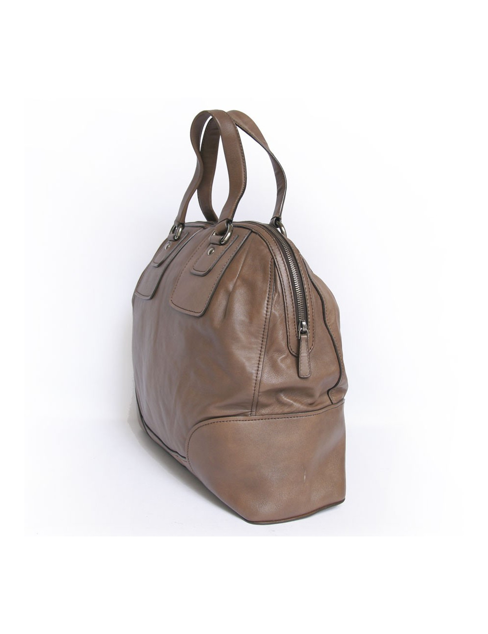 Sac weekender MIU MIU cuir étoupe GM