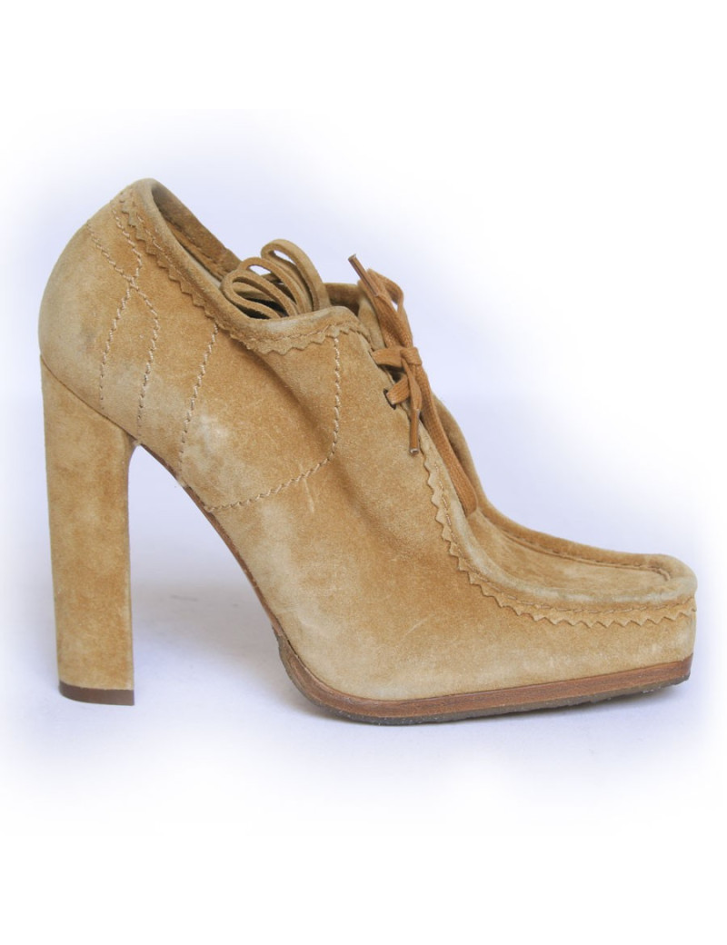 Escarpins JEAN PAUL GAULTIER T38 veau velours ocre