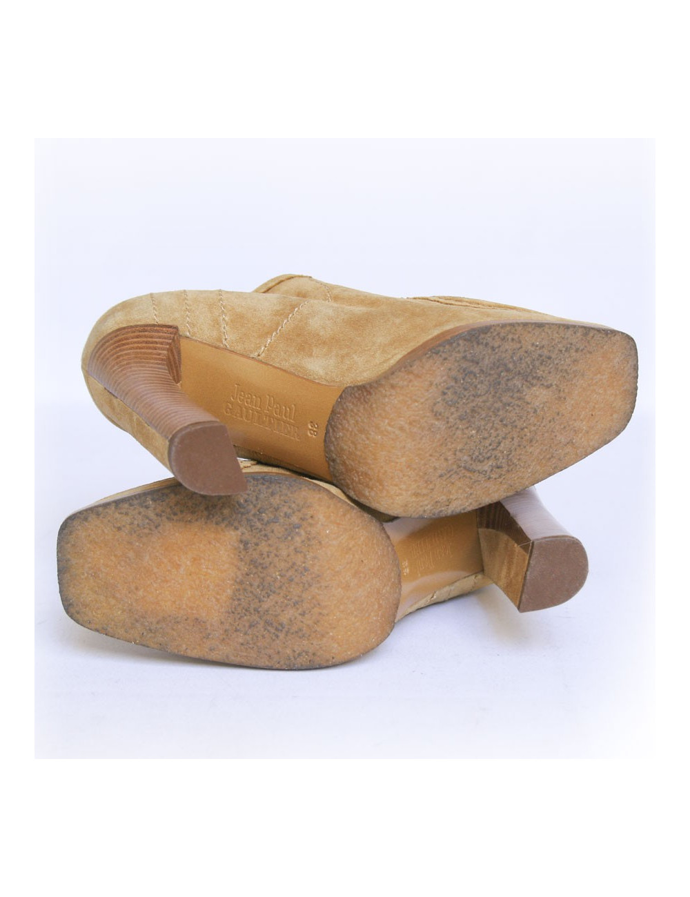 Escarpins JEAN PAUL GAULTIER T38 veau velours ocre