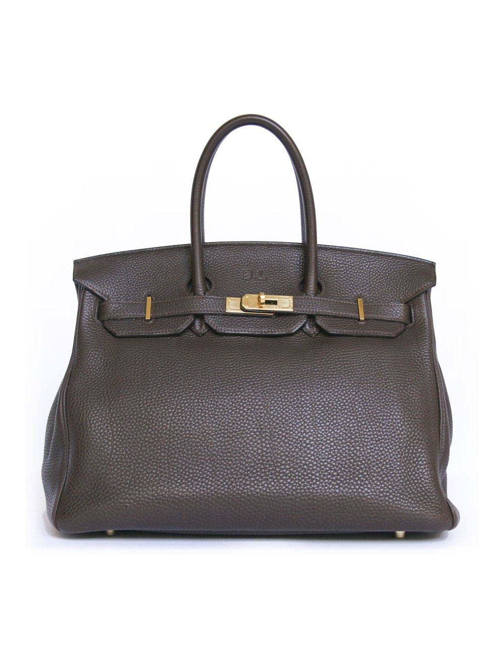 Birkin 35 HERMES togo marron bijouterie dorée