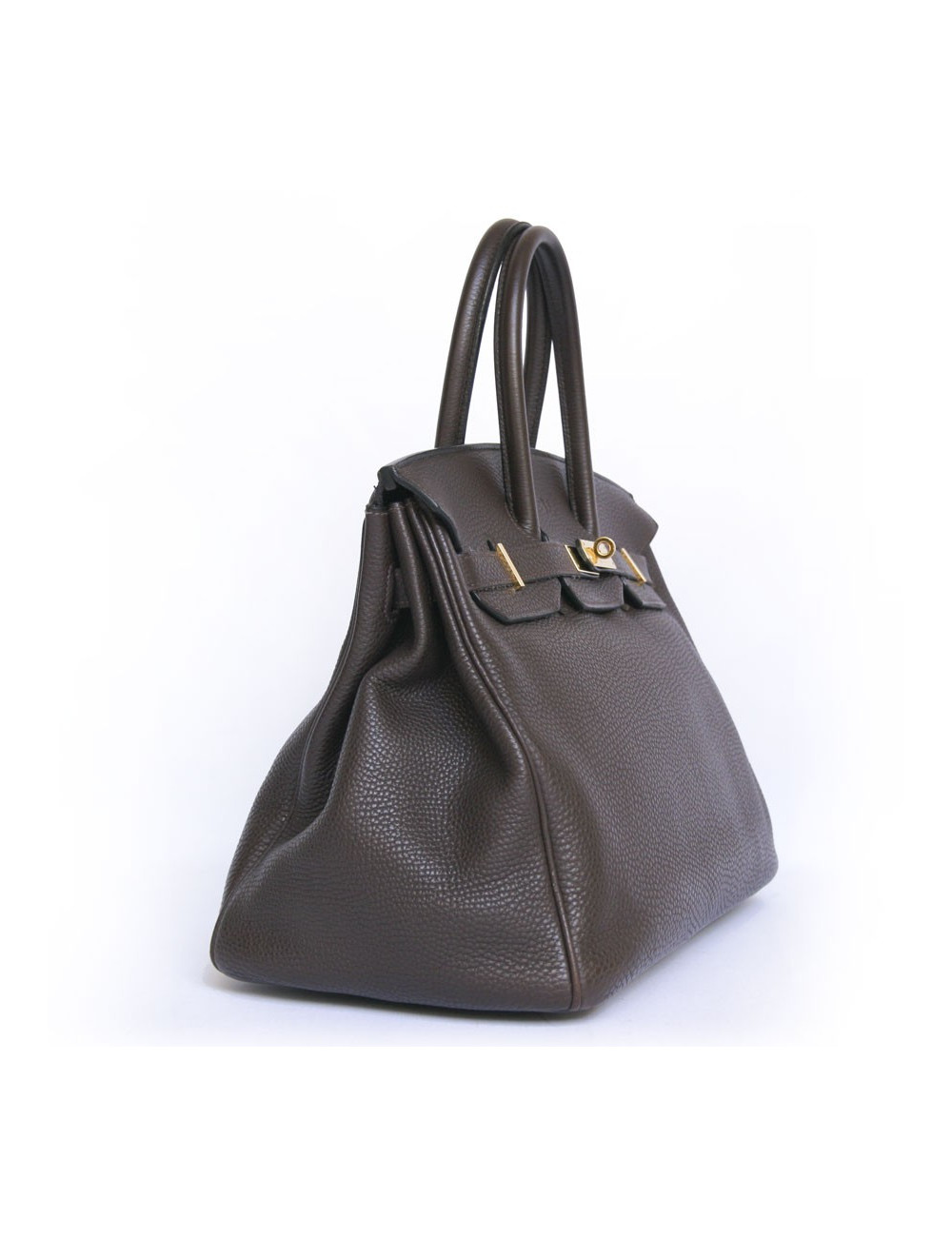 Birkin 35 HERMES togo marron bijouterie dorée