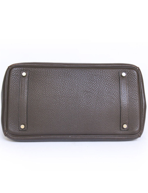 Birkin 35 HERMES togo marron bijouterie dorée