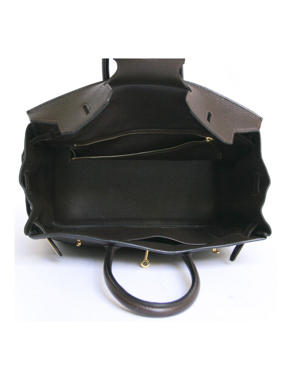 Birkin 35 HERMES togo marron bijouterie dorée